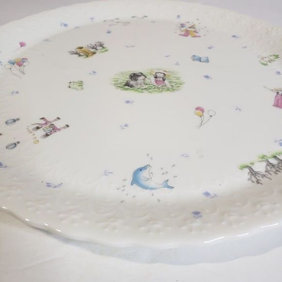 Made in Japan Narumi White Embossed Children Serving Plate Dessert Platter - Picture 2 of 11